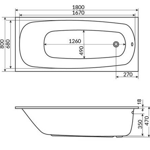 Ванна гидромассажная Whitecross Layla Slim NANO 0122.180080.100.NANO.GL 180x80 см, (белый глянцевый, золотой), каркас, слив-перелив